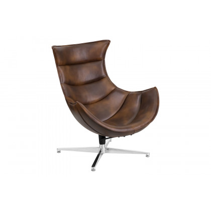 BLNK Pasithea LeatherSoft Swivel Cocoon Chair - Bomber Jacket