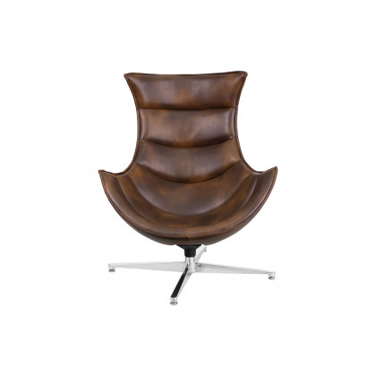 BLNK Pasithea LeatherSoft Swivel Cocoon Chair - Bomber Jacket