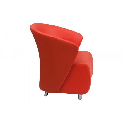 BLNK Pasithea LeatherSoft Curved Barrel Back Lounge Chair - Red