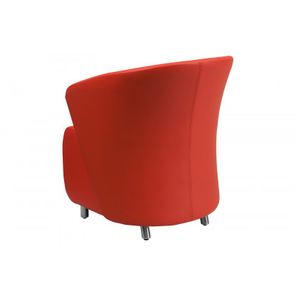BLNK Pasithea LeatherSoft Curved Barrel Back Lounge Chair - Red