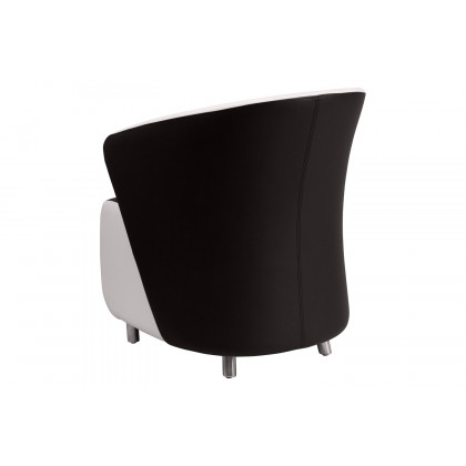 BLNK Pasithea LeatherSoft Curved Barrel Back Lounge Chair - Black/Melrose White