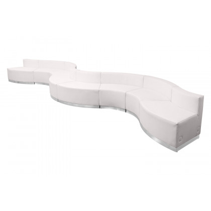 BLNK HERCULES Alon Series Set 1 LeatherSoft Reception Configuration 8 Pieces - Melrose White