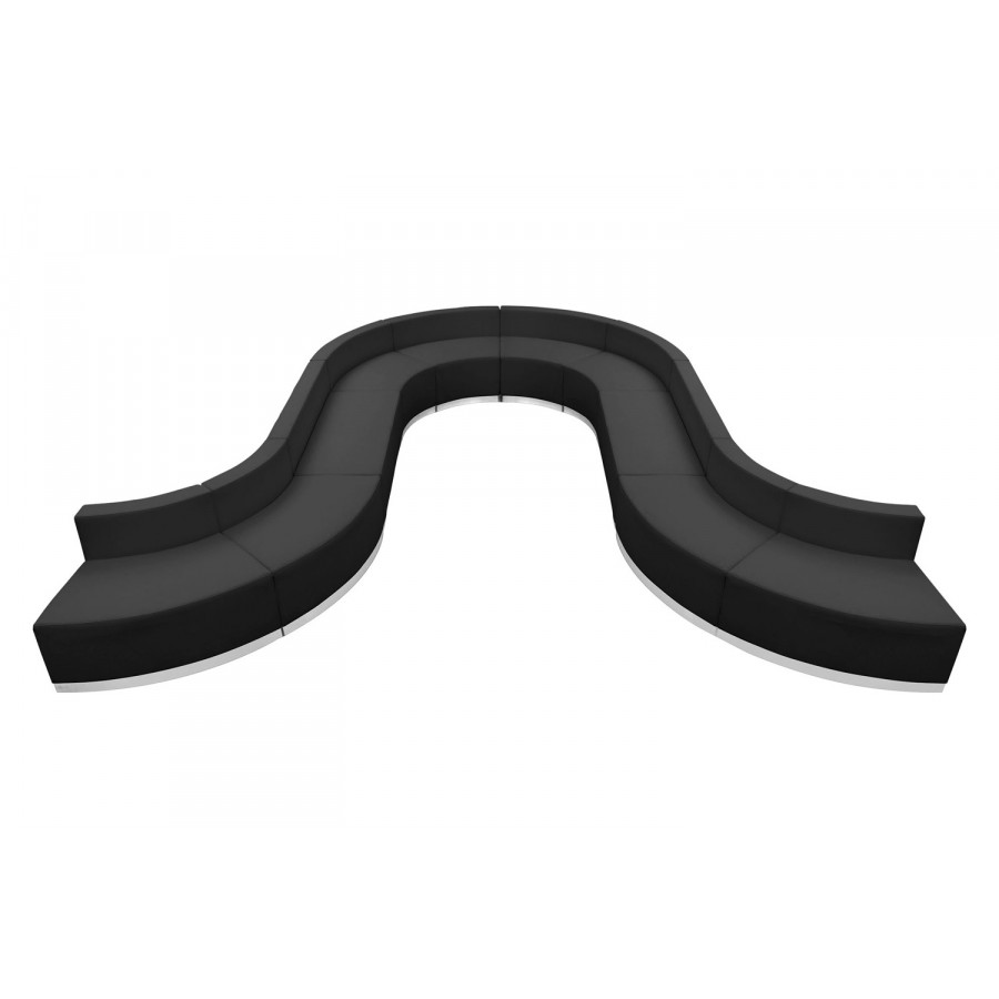 BLNK HERCULES Alon Series Set 3 LeatherSoft Reception Configuration 10 Pieces - Black