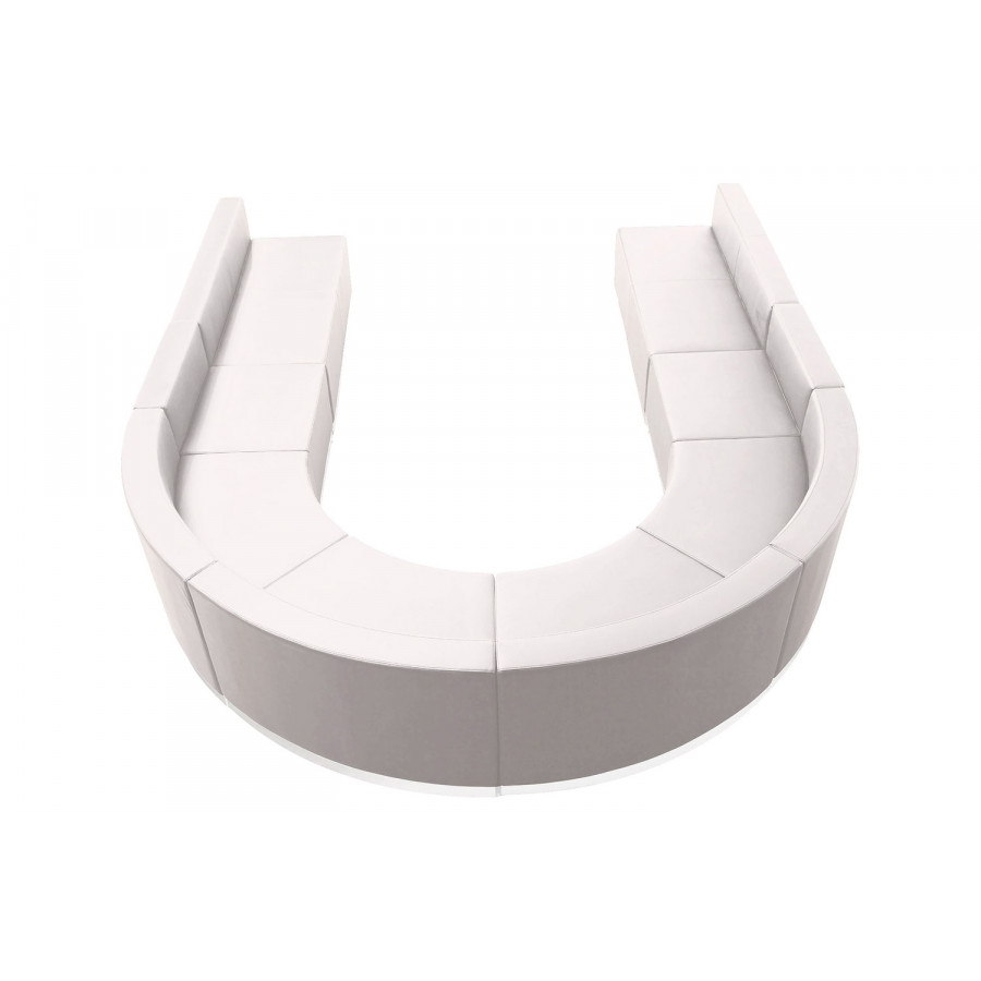 BLNK HERCULES Alon Series Set 2 LeatherSoft Reception Configuration 8 Pieces - Melrose White