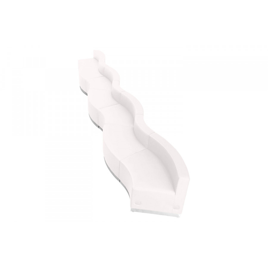 BLNK HERCULES Alon Series Set 1 LeatherSoft Reception Configuration 7 Pieces - Melrose White