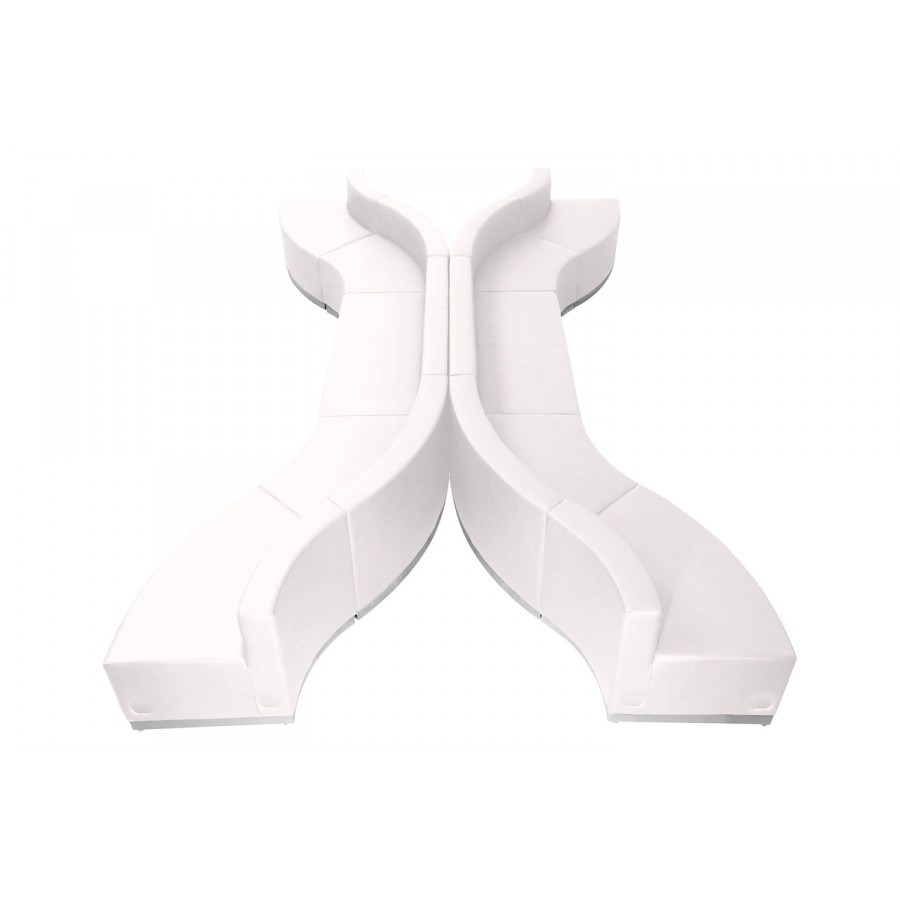 BLNK HERCULES Alon Series Set 4 LeatherSoft Reception Configuration 10 Pieces - Melrose White