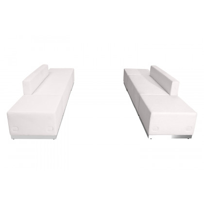 BLNK HERCULES Alon Series Set 8 LeatherSoft Reception Configuration 6 Pieces - Melrose White
