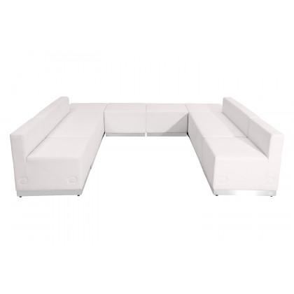 BLNK HERCULES Alon Series Set 4 LeatherSoft Reception Configuration 8 Pieces - Melrose White