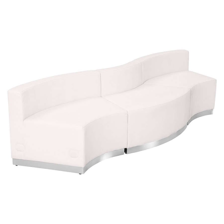 BLNK HERCULES Alon Series Set 3 LeatherSoft Reception Configuration 3 Pieces - Melrose White