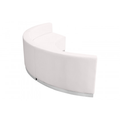 BLNK HERCULES Alon Series Set 4 LeatherSoft Reception Configuration 3 Pieces - Melrose White