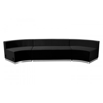 BLNK HERCULES Alon Series Set 6 LeatherSoft Reception Configuration 3 Pieces - Black