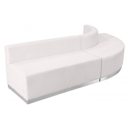 BLNK HERCULES Alon Series Set 8 LeatherSoft Reception Configuration 3 Pieces - Melrose White