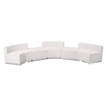 BLNK HERCULES Alon Series Set 4 LeatherSoft Reception Configuration 5 Pieces - Melrose White