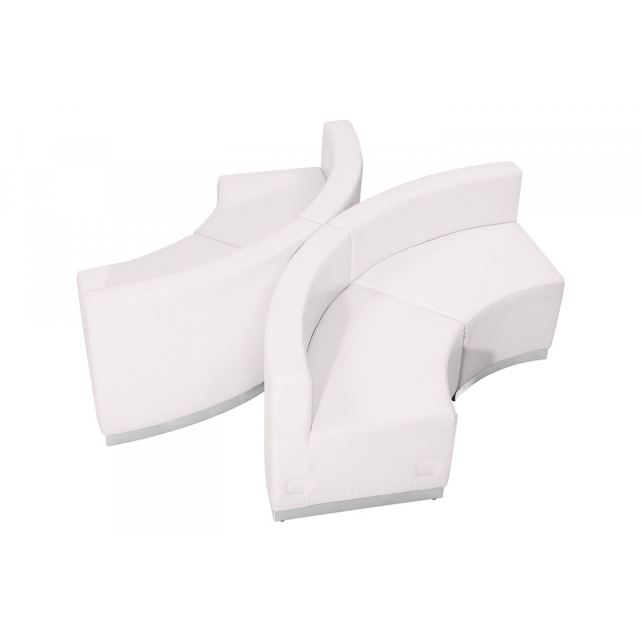 BLNK HERCULES Alon Series Set 6 LeatherSoft Reception Configuration 4 Pieces - Melrose White