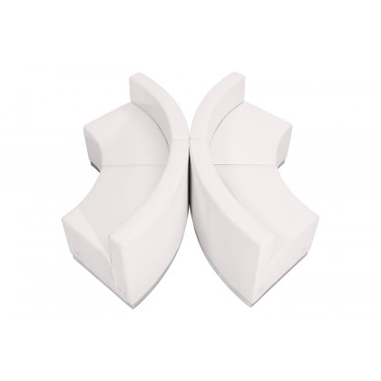 BLNK HERCULES Alon Series Set 6 LeatherSoft Reception Configuration 4 Pieces - Melrose White