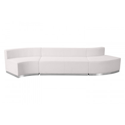 BLNK HERCULES Alon Series Set 11 LeatherSoft Reception Configuration 3 Pieces - Melrose White