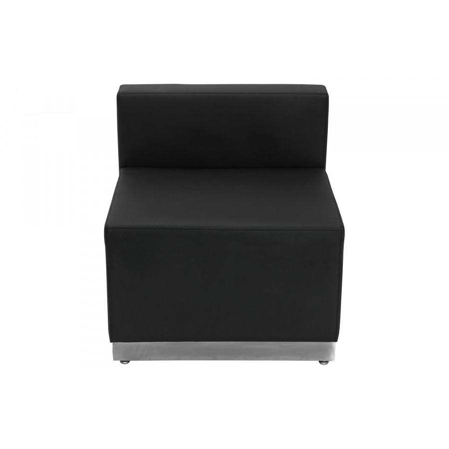 BLNK HERCULES Alon Series LeatherSoft Chair with Brushed Stainless Steel Base - Black