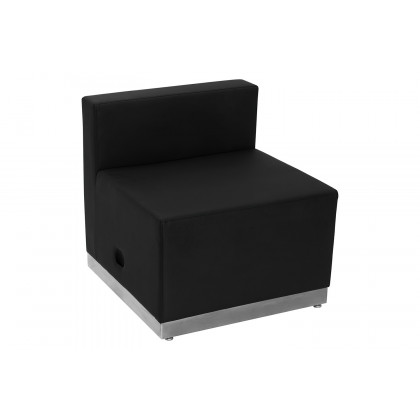 BLNK HERCULES Alon Series LeatherSoft Chair with Brushed Stainless Steel Base - Black