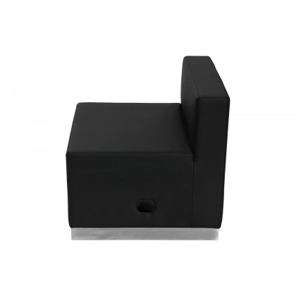 BLNK HERCULES Alon Series LeatherSoft Chair with Brushed Stainless Steel Base - Black
