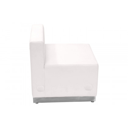BLNK HERCULES Alon Series LeatherSoft Chair with Brushed Stainless Steel Base - Melrose White