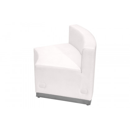 BLNK HERCULES Alon Series LeatherSoft Concave Chair with Brushed Stainless Steel Base - Melrose White