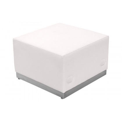 BLNK - HERCULES Alon Series LeatherSoft Ottoman with Brushed Stainless Steel Base