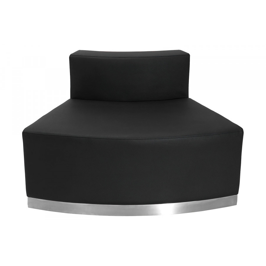 BLNK HERCULES Alon Series LeatherSoft Convex Chair with Brushed Stainless Steel Base - Black
