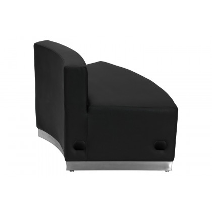 BLNK HERCULES Alon Series LeatherSoft Convex Chair with Brushed Stainless Steel Base - Black