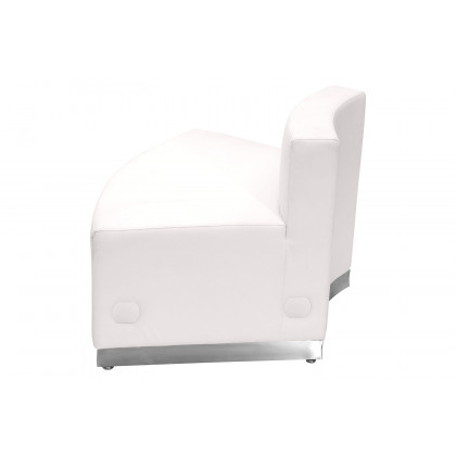 BLNK HERCULES Alon Series LeatherSoft Convex Chair with Brushed Stainless Steel Base - Melrose White