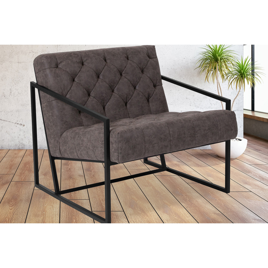 BLNK HERCULES Madison Series LeatherSoft Lounge Chair - Retro Gray