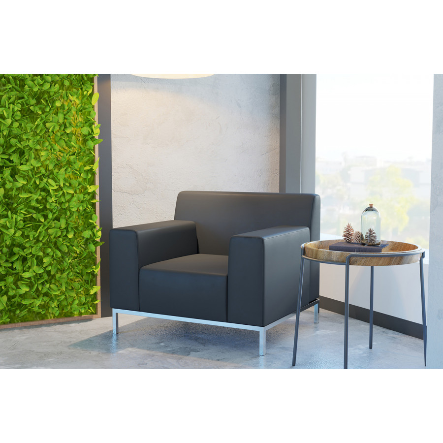 BLNK - HERCULES Definity Series LeatherSoft Contemporary Chair with Stainless Steel Frame