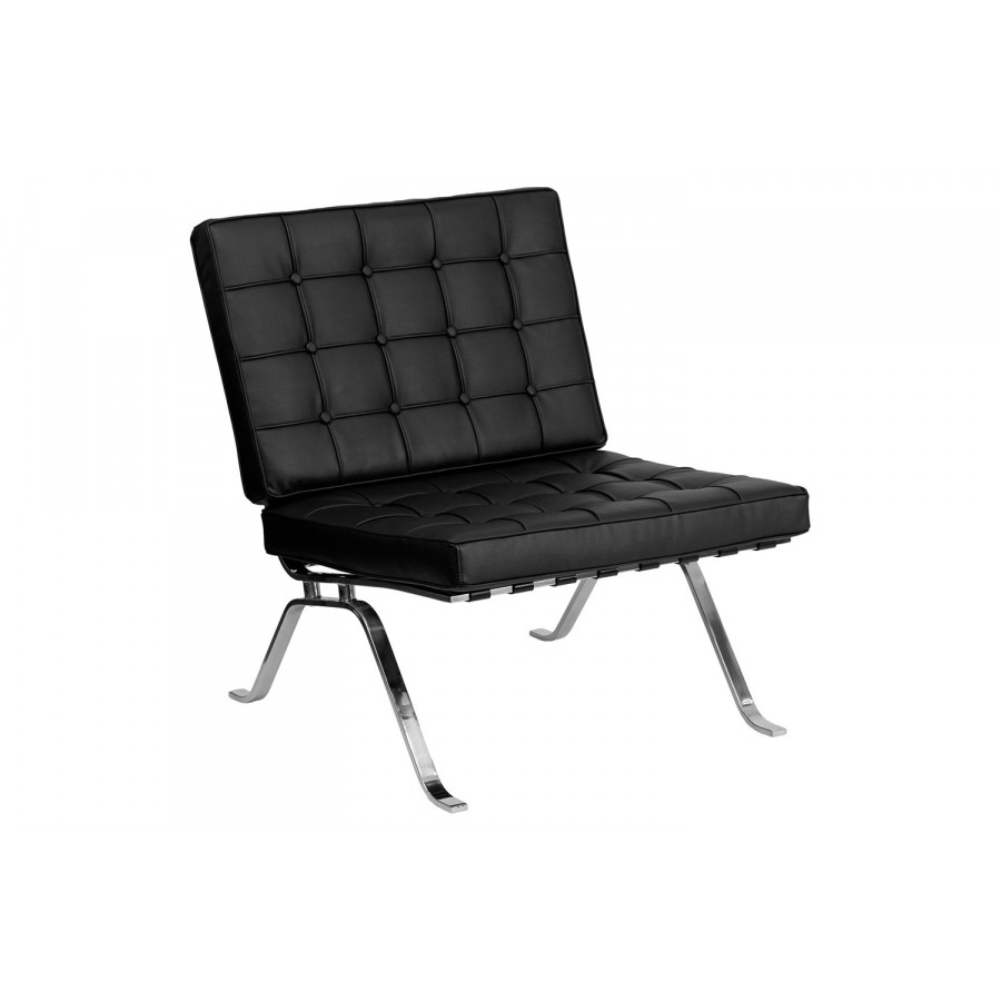 BLNK - LeatherSoft Lounge Chair with Curved Legs