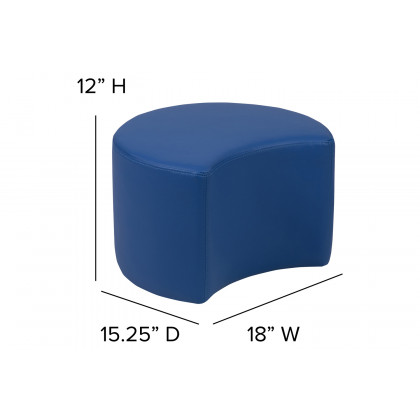 BLNK Nicholas Moon Flexible Soft Seating - Blue, 12"H Seat
