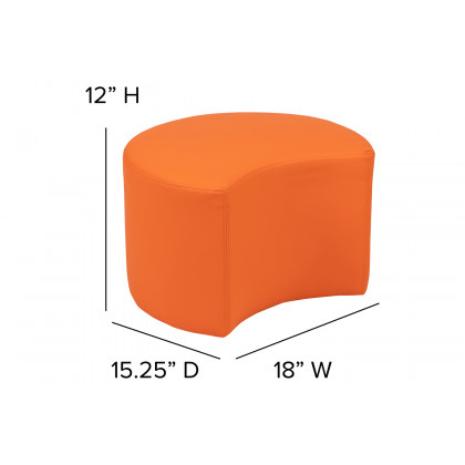 BLNK Nicholas Moon Flexible Soft Seating - Orange, 12"H Seat