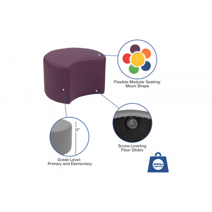 BLNK Nicholas Moon Flexible Soft Seating - Purple, 12"H Seat