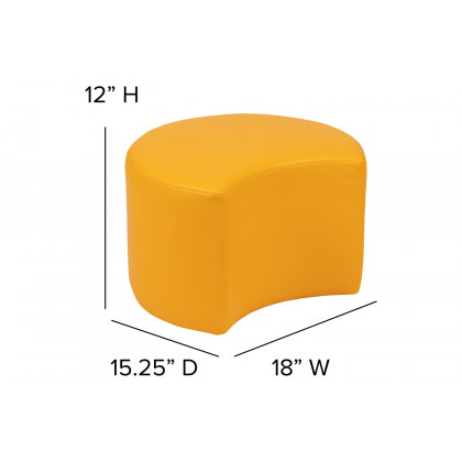 BLNK Nicholas Moon Flexible Soft Seating - Yellow, 12"H Seat