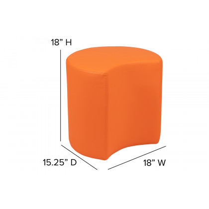 BLNK Nicholas Moon Flexible Soft Seating - Orange, 18"H Seat