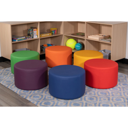 BLNK Nicholas Circle Flexible Soft Seating - Orange, 12"H Seat