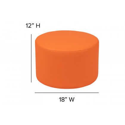 BLNK Nicholas Circle Flexible Soft Seating - Orange, 12"H Seat
