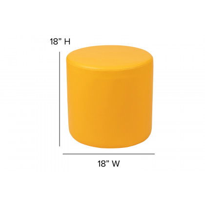 BLNK Nicholas Circle Flexible Soft Seating - Yellow, 18"H Seat