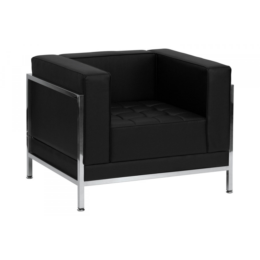 BLNK HERCULES Imagination Series LeatherSoft Contemporary Chair with Encasing Frame - Black