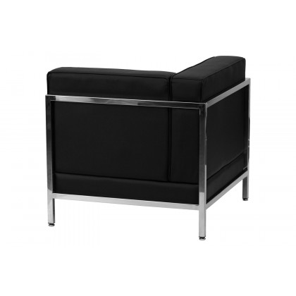 BLNK HERCULES Imagination Series LeatherSoft Contemporary Left Corner Chair with Encasing Frame - Black