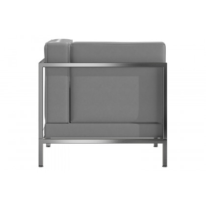 BLNK HERCULES Imagination Series LeatherSoft Contemporary Left Corner Chair with Encasing Frame - Gray