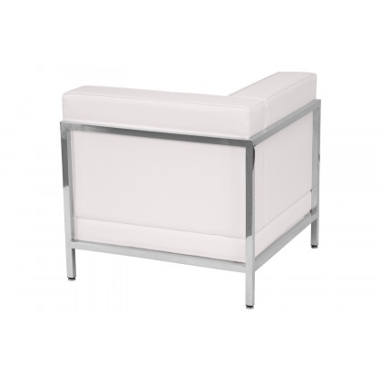 BLNK HERCULES Imagination Series LeatherSoft Contemporary Left Corner Chair with Encasing Frame - Melrose White