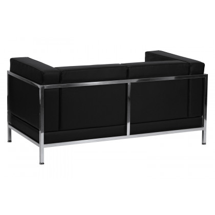 BLNK HERCULES Imagination Series LeatherSoft Contemporary Loveseat with Encasing Frame - Black