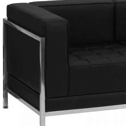 BLNK HERCULES Imagination Series LeatherSoft Contemporary Loveseat with Encasing Frame - Black