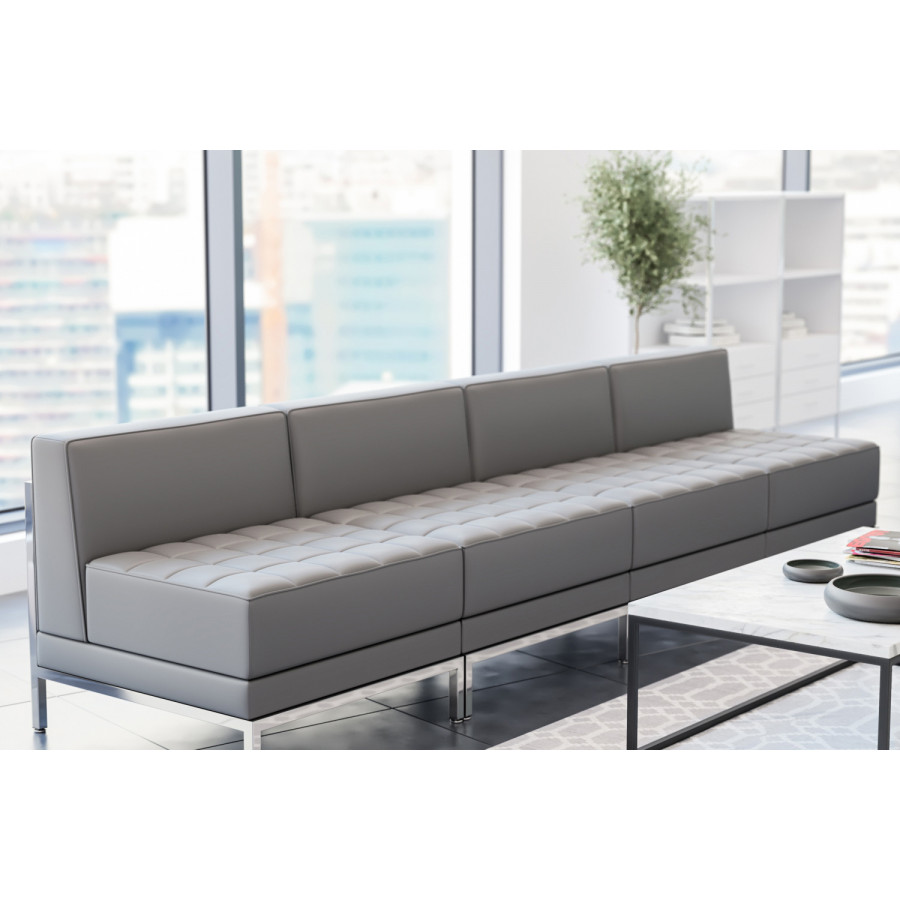 BLNK - HERCULES Imagination Series LeatherSoft Waiting Room Lounge Set, Reception Bench 4 Piece