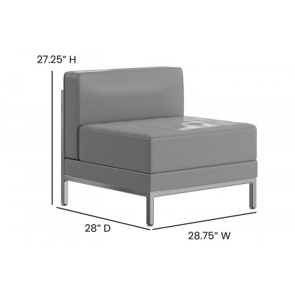 BLNK HERCULES Imagination Series LeatherSoft Contemporary Middle Chair - Gray