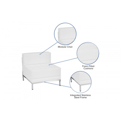 BLNK HERCULES Imagination Series LeatherSoft Contemporary Middle Chair - Melrose White
