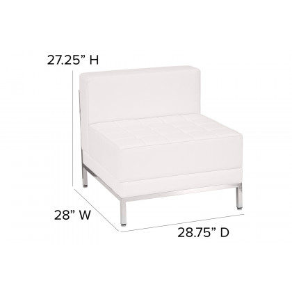 BLNK HERCULES Imagination Series LeatherSoft Contemporary Middle Chair - Melrose White